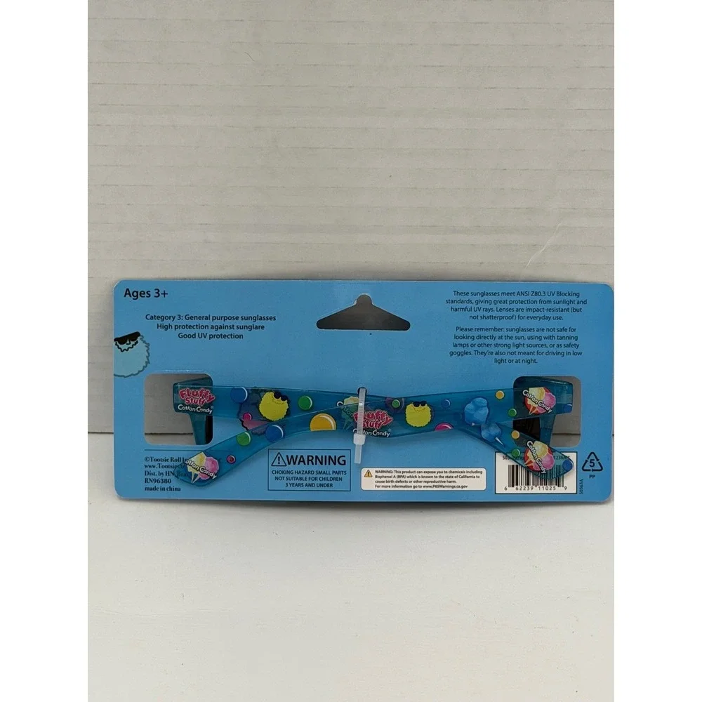 Charms Fluffy Stuff Cotton Candy Childrens Sunglasses Blue UV Protection Ages 3+